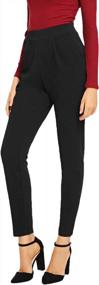 img 1 attached to Elegant High Waist Skinny Pants For Women - SOLY HUX Pocket Side Elastic Trousers