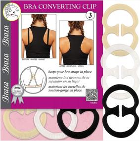 img 2 attached to Set Of 3 Braza Bra Converter Clips And Strap Holders In Beige, Black, And Clear For Enhanced Support