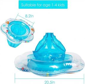 img 2 attached to JCREN Baby Swimming Float With Activity Centers, Inflatable Pool Float For Baby Pool Fun, Bath Safety Seat With Double Airbag Swim Rings, Blue PVC For Babies