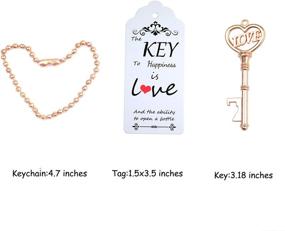 img 3 attached to Makhry 52Pcs Vintage Skeleton Key Bottle Opener With Love Heart Escort Thank You Tags And Keychain As Wedding Favor For Wedding Guest Wedding Decor (Rose Gold)