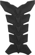 🏍️ qiilu motorcycle sticker: 3d black rubber tank pad protector fish bone design for motorcycle off-road street car logo