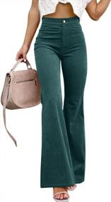 img 2 attached to Chouyatou Women'S Casual Flared Leg Corduroy Pants High Waist Bell Bottom Flare Pants