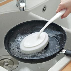 img 2 attached to 🧽 Long Handle Brush Eraser Magic Sponge – InfantLY Bright DIY Cleaning Sponge for Kitchen, Bathroom, and Toilet – White