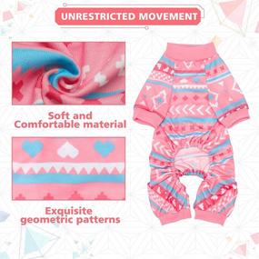 img 1 attached to Stay Stylish and Comfortable with TAILGOO Light Breathable Dog Pajamas - Geometric Patterns, Soft Apparel Jumpsuit for Fashionable Pets!