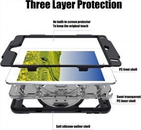 img 3 attached to Heavy Duty IPad Mini 5/4 Case With Pen Holder, 360° Swivel Stand & 3-Layer Protection