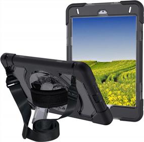 img 4 attached to Heavy Duty IPad Mini 5/4 Case With Pen Holder, 360° Swivel Stand & 3-Layer Protection