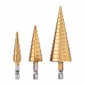 img 4 attached to JelBo HSS Step Drill Bit Sets For DIY Woodworking And Metalworking: Hex Shank, Multiple Hole Sizes, And Impact Driver Compatibility (3Pcs/Set 4-12/4-20/4-32Mm)