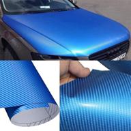 🔷 4d blue carbon fiber vinyl wrap sticker: diyah, 12" x 60" - bubble free & anti-wrinkle! logo