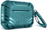 protect your airpods pro with mobosi vanguard armor series military case - turquoise [front led visible] logo