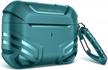protect your airpods pro with mobosi vanguard armor series military case - turquoise [front led visible] logo