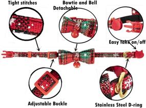 img 3 attached to 🎅 Christmas Bow Tie Collar with Bell for Small Dogs and Cats - Breakaway Design
