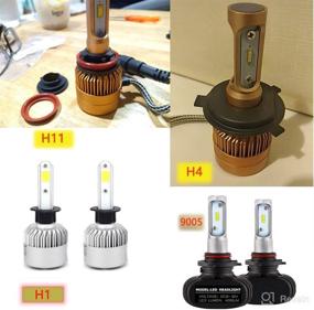 img 1 attached to Securely Install LED Headlight Bulbs: 2PCS Adapter Holder Base Sockets Retainer for Car (9005/HB3)