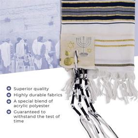 img 3 attached to Talit Prayer Shawl Messianic Christian Women's Accessories and Scarves & Wraps