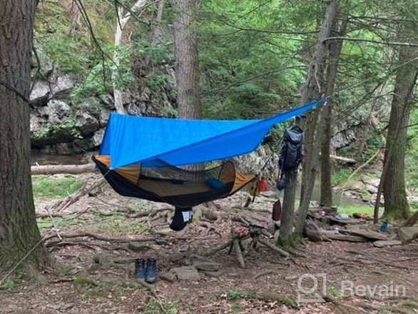 img 1 attached to Lightweight 2 Person Camping Hammock With Mosquito Net & Tree Straps - Perfect For Outdoor Backpacking, Hiking & More! review by David Silva