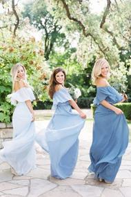img 3 attached to JAEDEN Off Shoulder Chiffon Long Bridesmaid Dresses With Ruffles For Wedding Guests