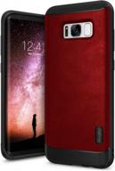 ringke flex s galaxy s8 plus case - classy slim look, hybrid protection & non slip grip | red logo
