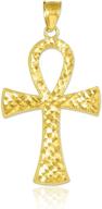 yellow egyptian ankh cross pendant women's jewelry : pendants & coins logo
