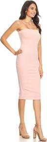 img 3 attached to USA-Made Solid Bodycon Tube Dress For Women - Comfortable, Sexy And Strapless For Casual Occasions