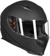 auboa adult motorcycle helmets - full face dot approved helmet with removable neck scarf and 2 visors (matte black, size l) logo