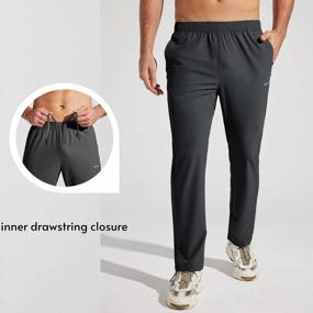 img 1 attached to Быстросохнущие легкие мужские беговые брюки с карманами на молнии и открытым низом для спортивных тренировок от Willit