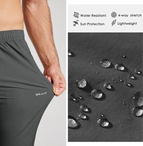 img 2 attached to Быстросохнущие легкие мужские беговые брюки с карманами на молнии и открытым низом для спортивных тренировок от Willit
