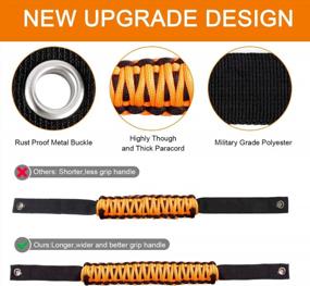 img 3 attached to Cartaoo Ford Bronco Roll Bar Grab Handles, Premium Paracord Grips Fit 2021 2022 Ford Bronco Accessories, Interior Accessories (Orange 2Pcs)