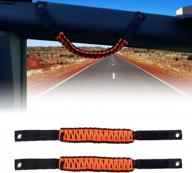 cartaoo ford bronco roll bar grab handles, premium paracord grips fit 2021 2022 ford bronco accessories, interior accessories (orange 2pcs) logo