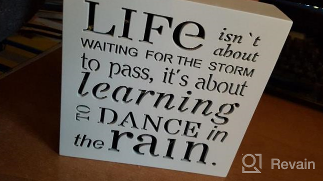 img 1 attached to Decorative Wooden Plaque - Dance In The Rain, Inspirational Home Decor Sign, Motivational Saying, Perfect Gift Idea For Inspiration And Encouragement review by Robert Carter