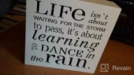 img 1 attached to Decorative Wooden Plaque - Dance In The Rain, Inspirational Home Decor Sign, Motivational Saying, Perfect Gift Idea For Inspiration And Encouragement review by Robert Carter