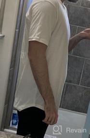 img 3 attached to Мужская футболка с коротким рукавом и изогнутым низом, боковыми разрезами, с хипстерским стилем