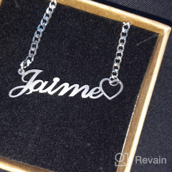 img 1 attached to Q&Locket Sterling Silver Personalized Script Initial Nameplate Necklace – Custom Name Necklaces for Girls and Women – Unique Gifts review by Monica Ross