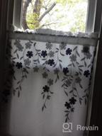 img 1 attached to Isabella Faux Silk Kitchen Tiers: Embroidered Flower Design, 2 Panels 30X36 Inches With 1.5 Inch Header, Ivory Purple - By DriftAway review by Matt Pavelko