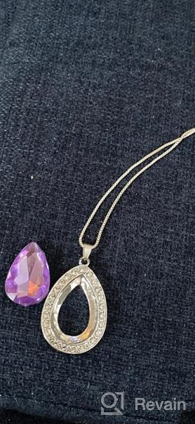 img 1 attached to Teardrop Amethyst Necklace - Vcmart 💜 Fashion Jewelry Gift for Girls with Amulet review by Brandy Young