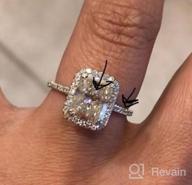 img 1 attached to Stunning Kobelli Radiant-Cut Moissanite Engagement Ring - 3 CTW In 14K White Gold review by Kristin Bridges