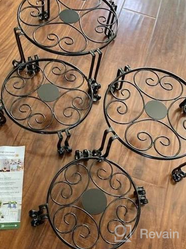 img 1 attached to POTEY 4 Pcs Metal Plant Stands For Indoor & Outdoor Plants, Flower Pot Planter Holder, Metal Rustproof Iron Garden Container Round Supports Rack 9"/10”/11"/12“ (Black) review by Jayson Sharma