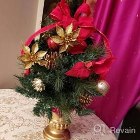 img 4 attached to Праздничное прикосновение: настольная рождественская елка BrylaneHome 24 дюйма золотого и оранжевого цветов