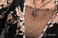 img 1 attached to POTESSA Copper Wire Wrapped Amethyst Opal Teardrop Heart Pendant 🌳 Necklace - Tree of Life Gemstone Healing Chakra Necklace Choker, 18 inches review by Brian Messerly