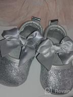 img 1 attached to 👶 Lidiano Baby Girls Bowknot Sequins Bling Anti-Slip Mary Jane Flat Crib Shoes + Headband Combo review by Cindy Hurst