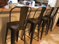img 1 attached to Mecor 30'' Metal Bar Stools Set Of 4 With Removable Backrest And Wood Seat, Light Blue Dining Chairs For Kitchen Counter Height review by Paula Rodriguez