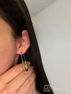 img 1 attached to 📎 Hypoallergenic Silver Gold Plated Pin Earrings: Fashionable Paper Clip Dangle Hoops Set for Women & Girls review by Stephen Good