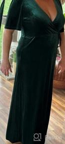 img 6 attached to Women'S V Neck Velvet Maxi Dress Wrap Split Bell Sleeve Bridesmaid Cocktail Party Gown