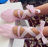 img 1 attached to STELLE Ballet Slippers Gymnastics Ribbon Girls' Shoes review by Christopher Hicks