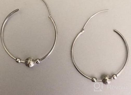 img 1 attached to Charming Sterling Silver Jewelry: Light-weight Dainty Ball Bead Endless Hoop Earrings for Stylish Teen Girls and Women review by Jessica Edwards