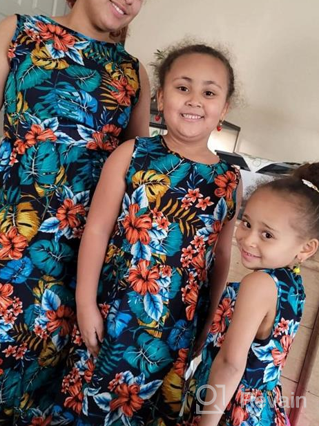 img 1 attached to Adorable Sleeveless Hawaiian Monstera Dresses for Matching Mother-Daughter Outfits review by Bill Lacy