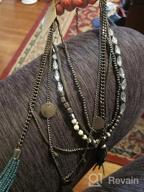 img 1 attached to RICHERA Multi Layer Tassel Hanging Necklace: 📿 Elegant Black Metal Plating for Women and Girls Jewelry review by Josie Stevens