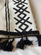 img 1 attached to Boho Tribal Cotton Linen Curtain With Geometric Print And Tassels: Semi-Blackout Farmhouse Bohemian Window Drapes With Rod Pocket For Living Room And Bedroom review by Matthew Augustin