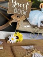 img 1 attached to Burlap And Lace Rustic Wedding Guest Book With Pen Holder And 120 Lined Pages In Petal Flower Gift Box review by Dale Hing