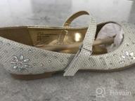 img 1 attached to Swea Pea & Lilli Girls Rhinestone Flats with Strap: Stylish and Sparkling Footwear review by Reshelle Smeenge