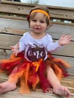 img 1 attached to Baby Girl'S 1St Birthday Outfit: Pumpkin Long Sleeve Romper, Tulle Tutu Skirt & Headband Fall Clothes Set review by Barbara Goodwin