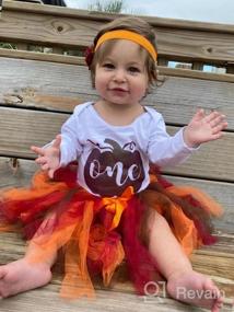img 5 attached to Baby Girl'S 1St Birthday Outfit: Pumpkin Long Sleeve Romper, Tulle Tutu Skirt & Headband Fall Clothes Set